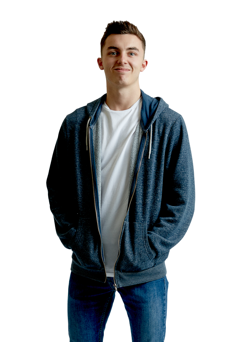 Male student smiling to the camera