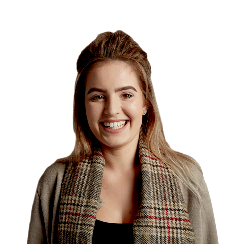 Female student smiling at camera