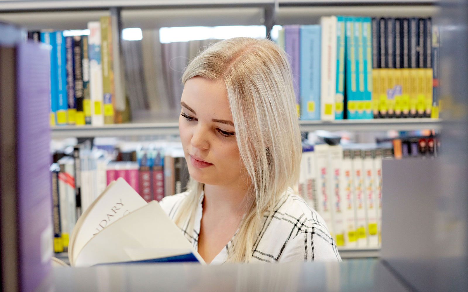 Student in the library