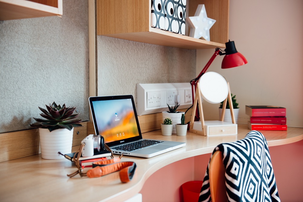 Desk in student accommodation