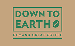 A logo for the Down to Earth coffee bar, located in the Holgate building