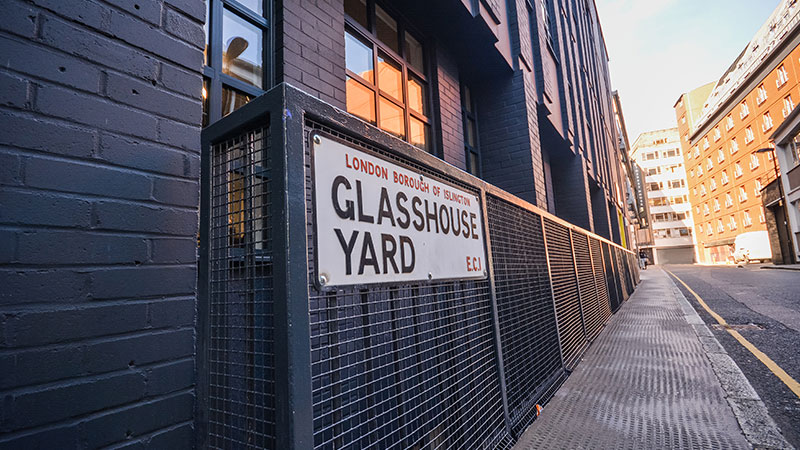 The Glasshouse Yard in London