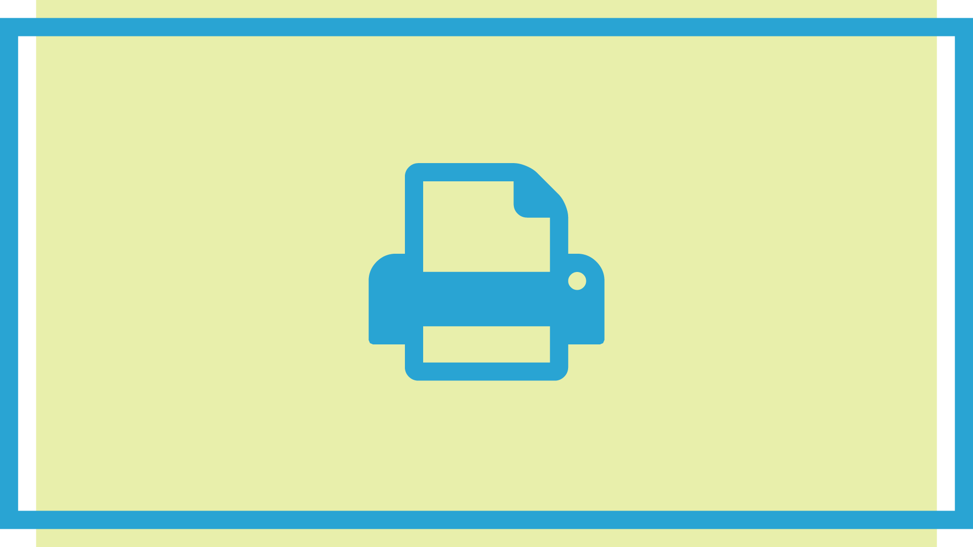 A blue printer icon on a pale yellow background