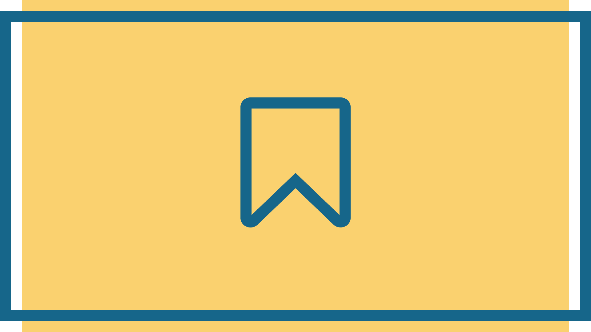 A navy bookmark icon on a yellow background