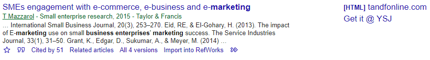 Google Scholar result