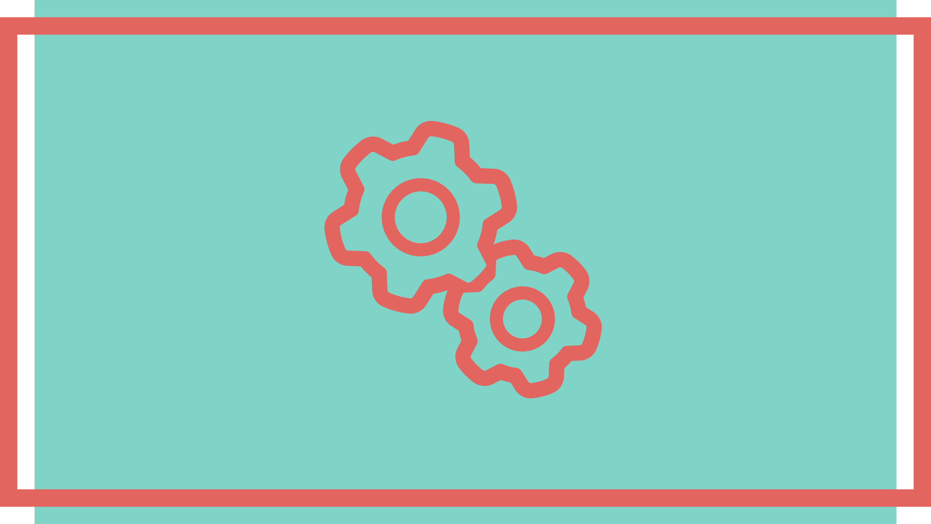 A red magnifying glass icon over a pale mint green background