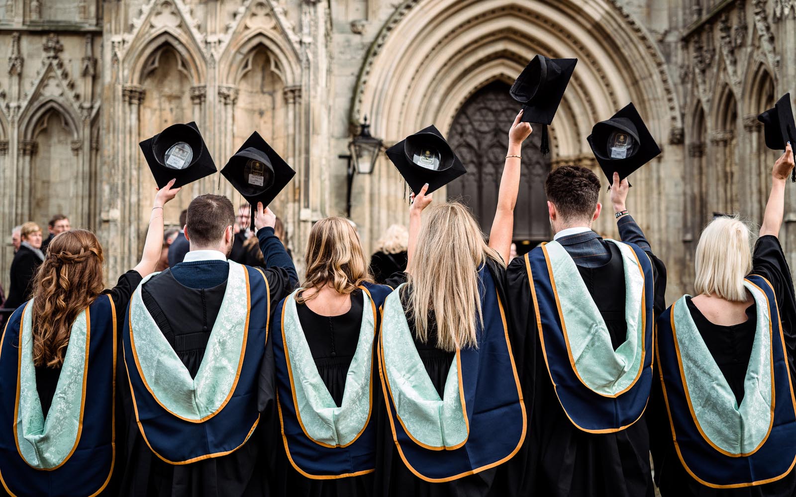 Back of graduates heads