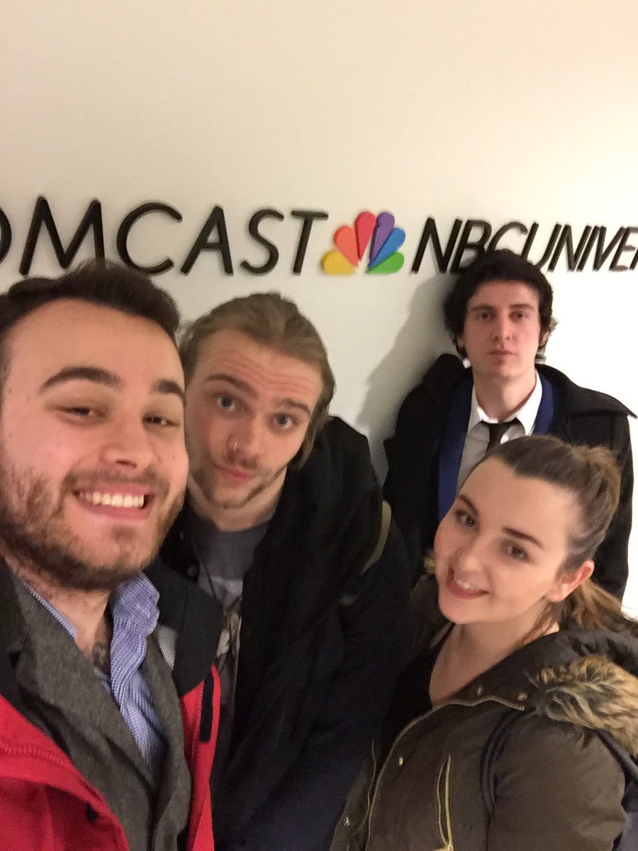Liam Taylor-Rutterford, Kyle Bell and Beth Sigsworth at NBC Universal