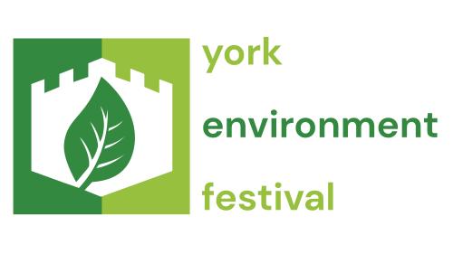 A graphic of a leaf and text reading York Environment Festival