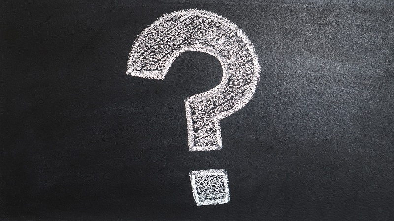 Question mark drawn on a chalk board