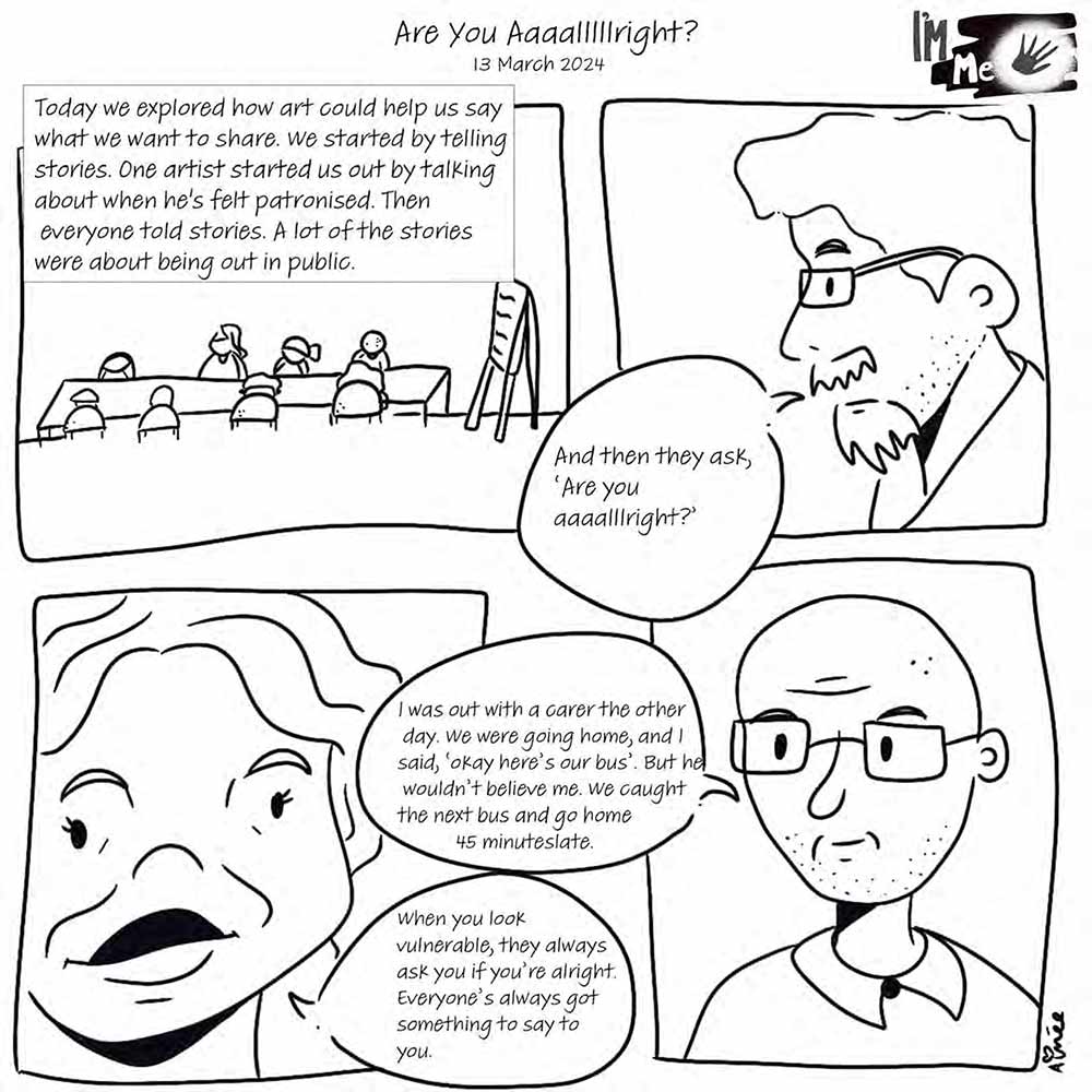 Illustrations from Are you Alright comic.