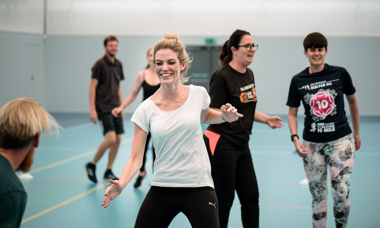 Students taking part in a teaching focused activity