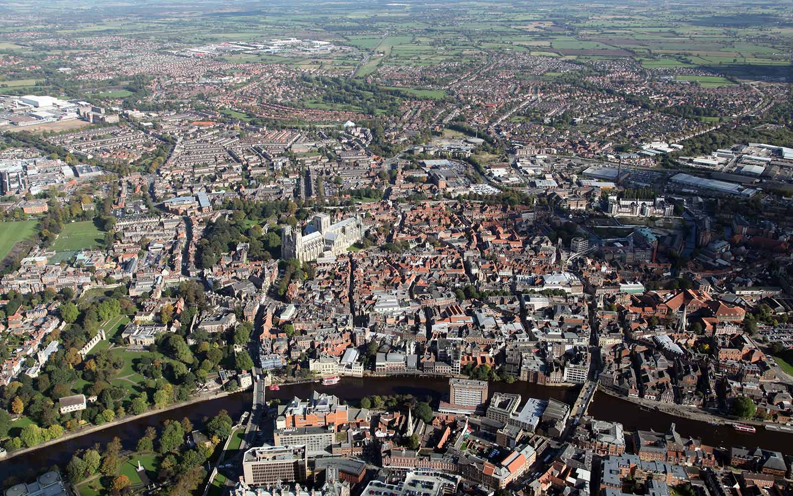 Aerial view of York