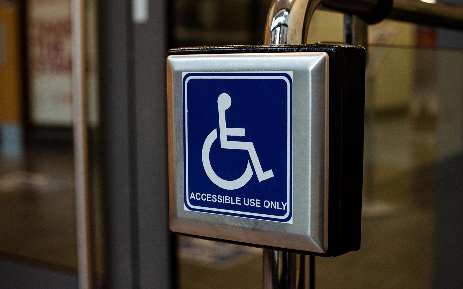 Disabled access button on campus