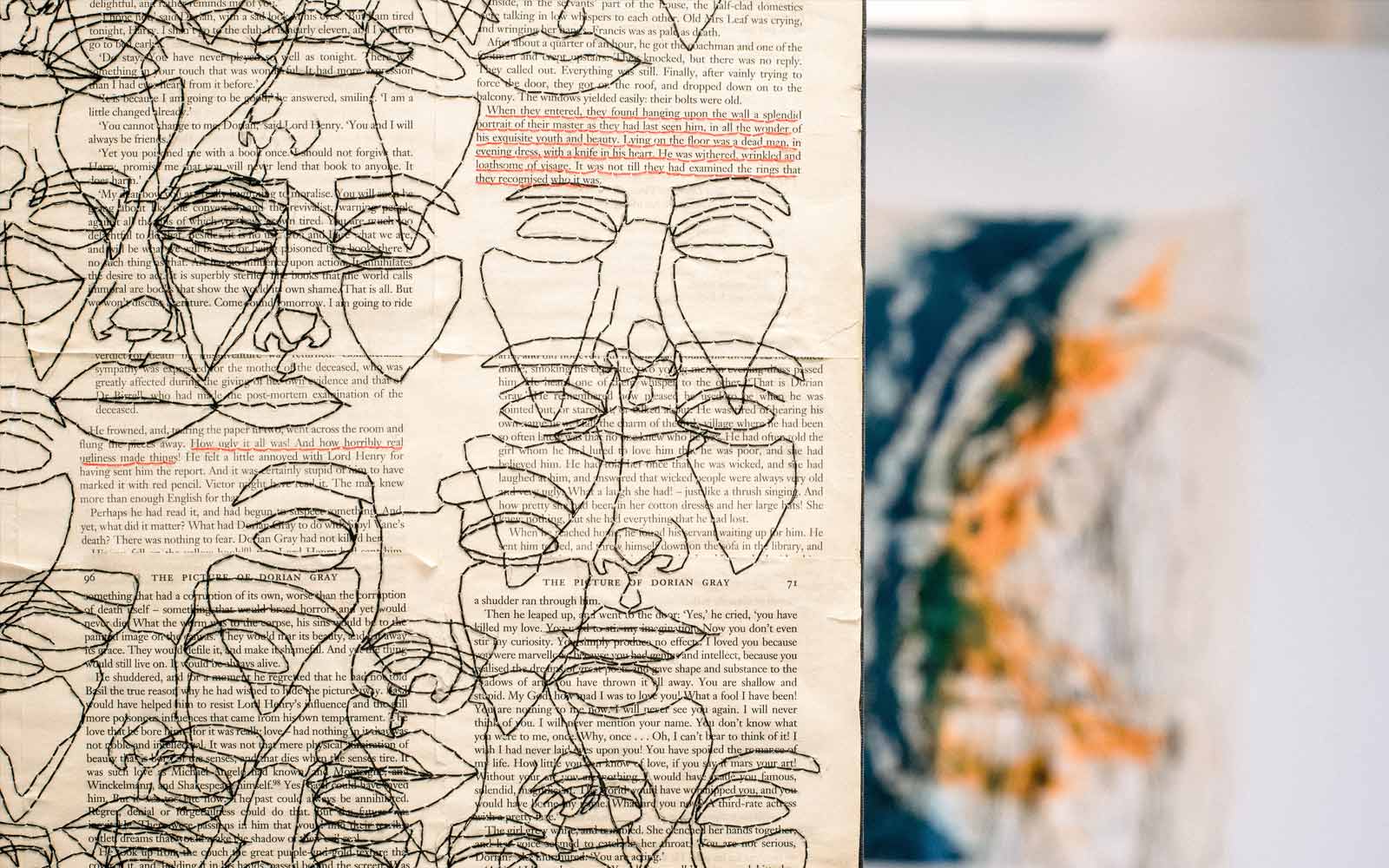 Artwork on display at Degree Show event.