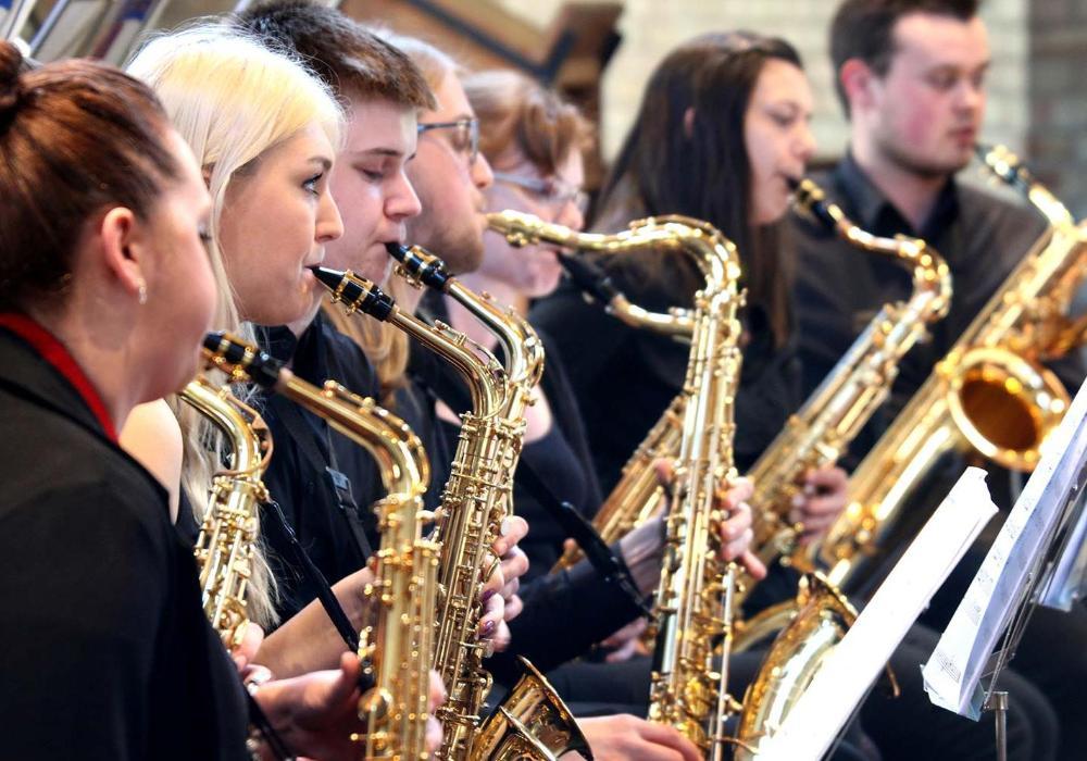 Saxophonists in big band