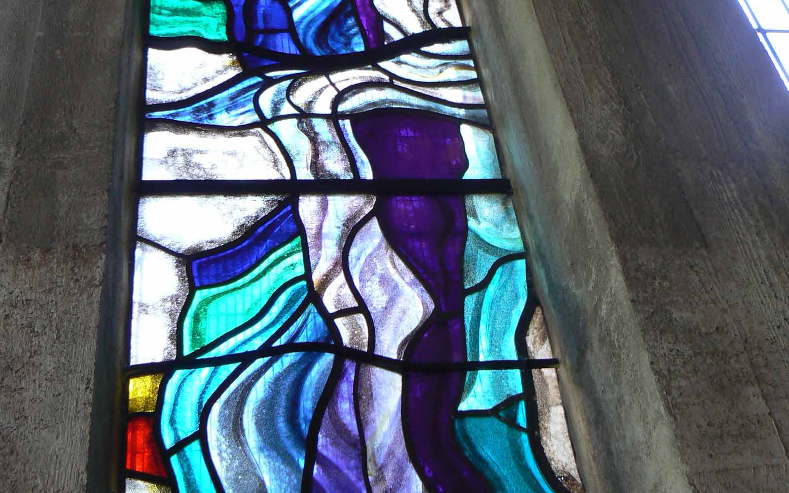 Sacred space stained glass window