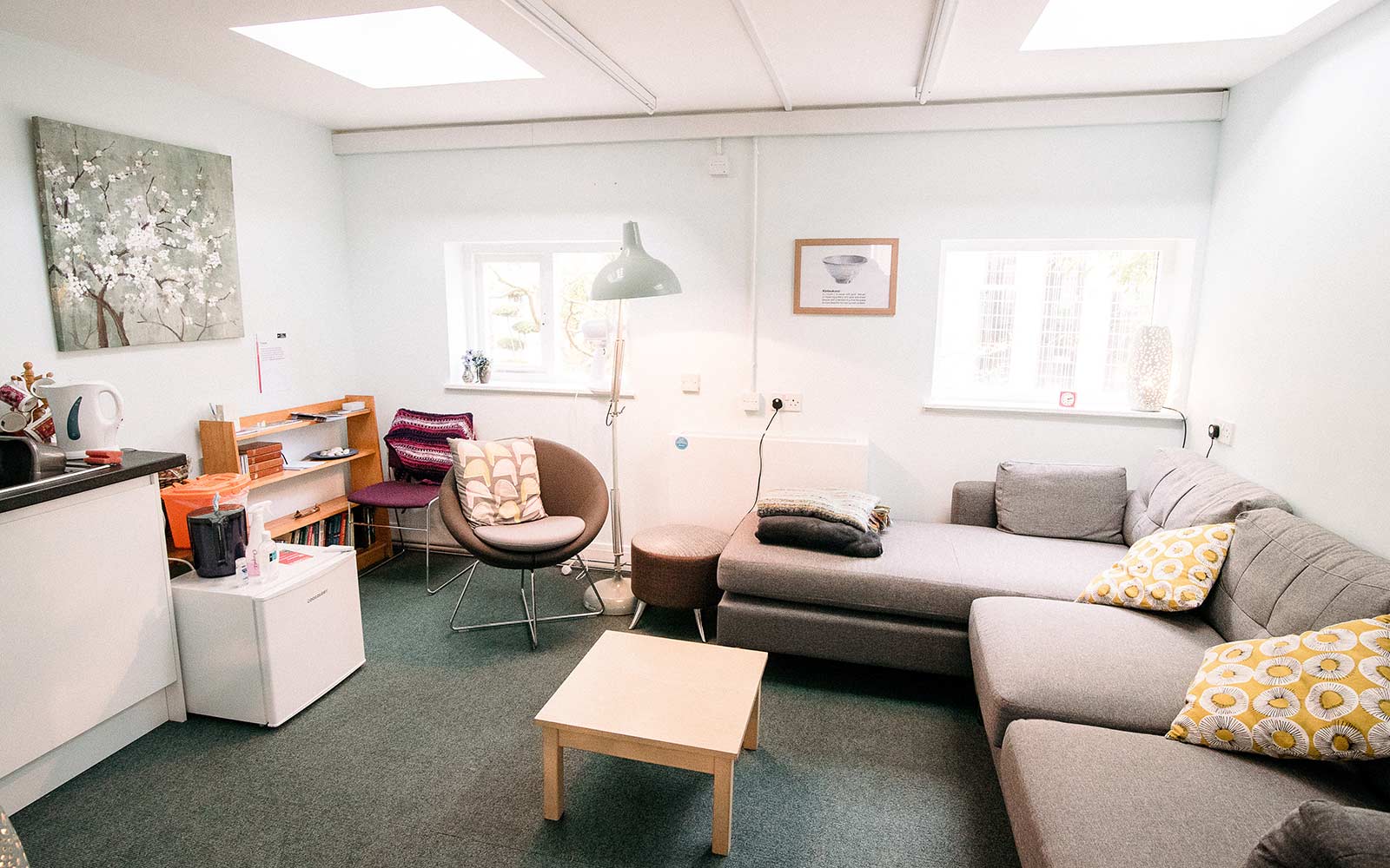 Quiet Room in Chapel with sofas and coffee table