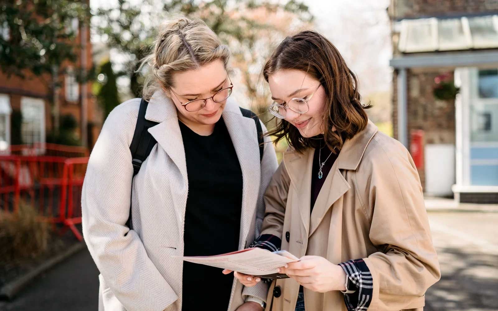 Two prospective students at a Decision Day event.