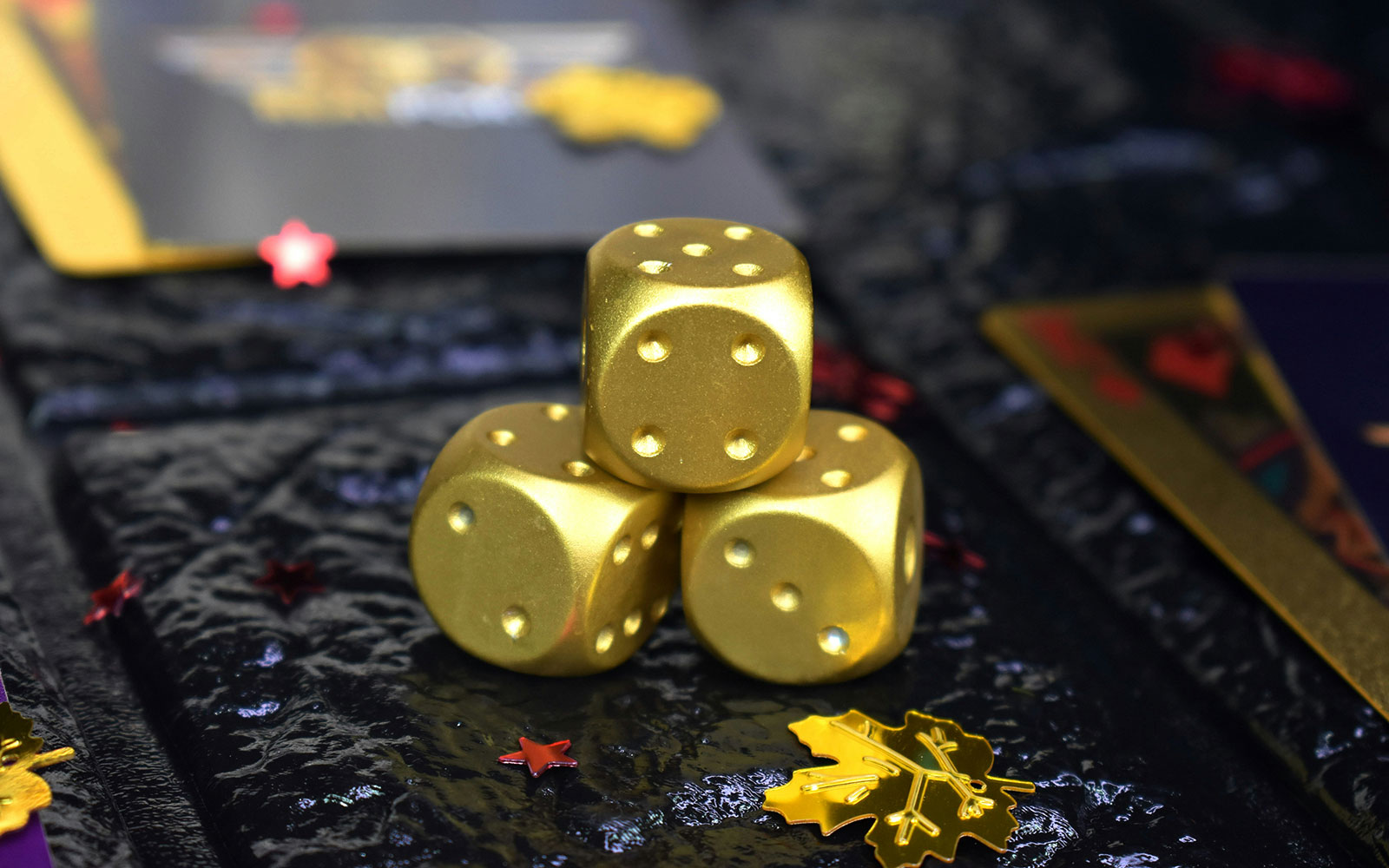 Stack of gold dice