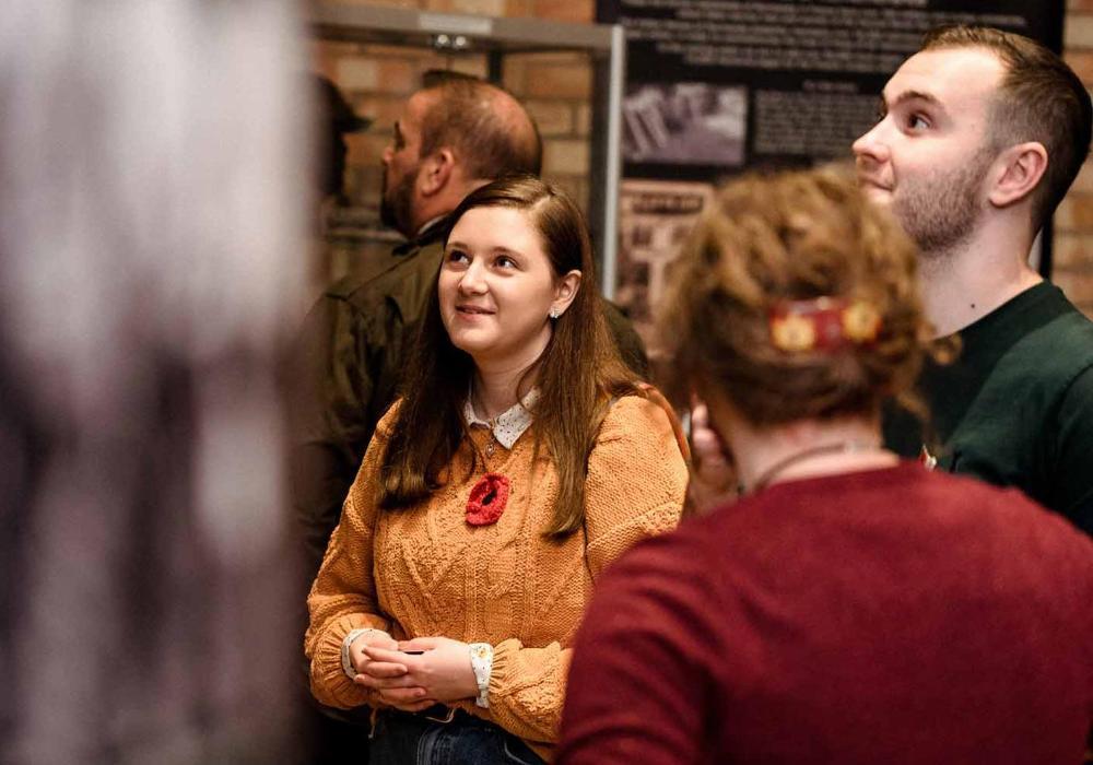 Students at exhibition