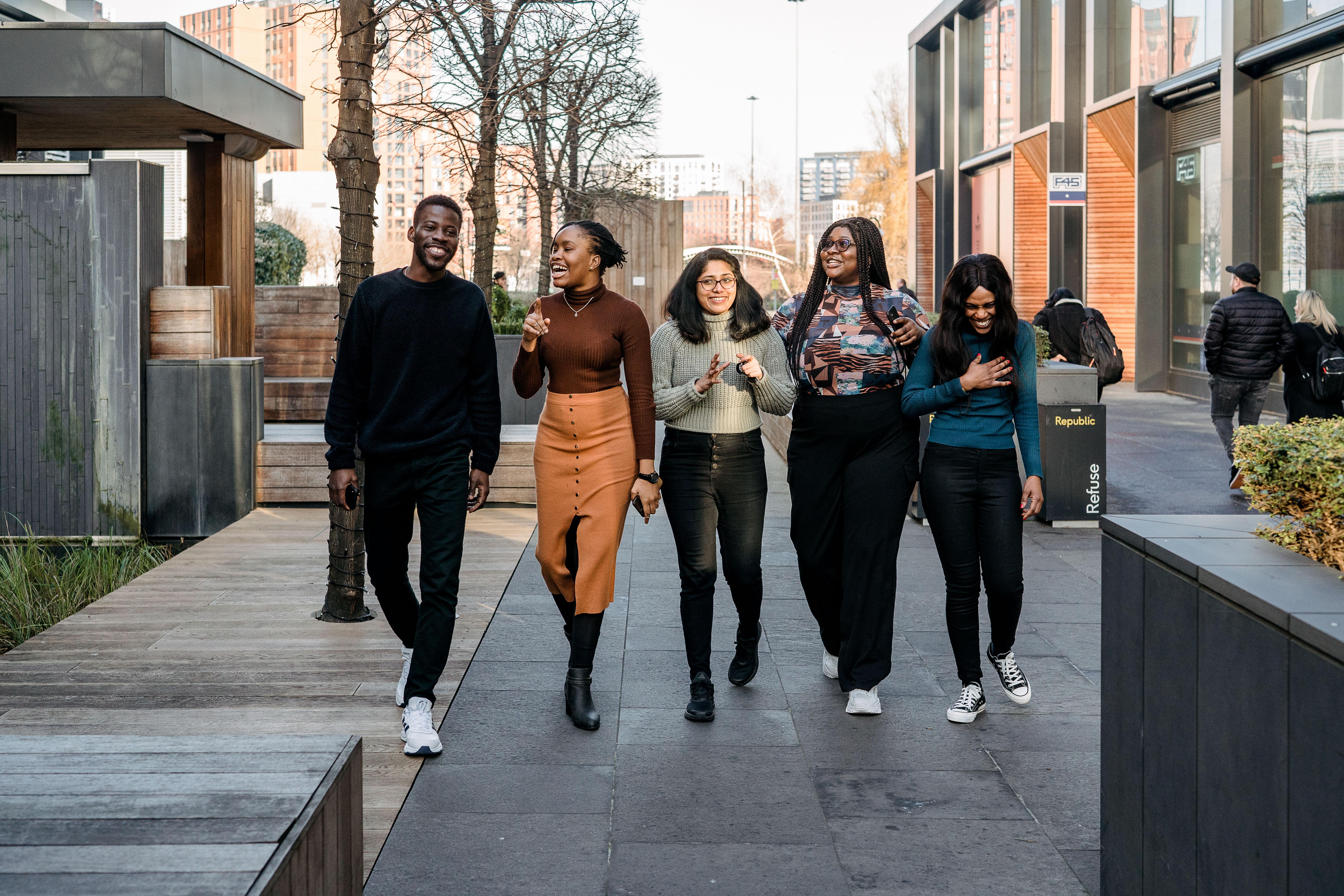 Students walking