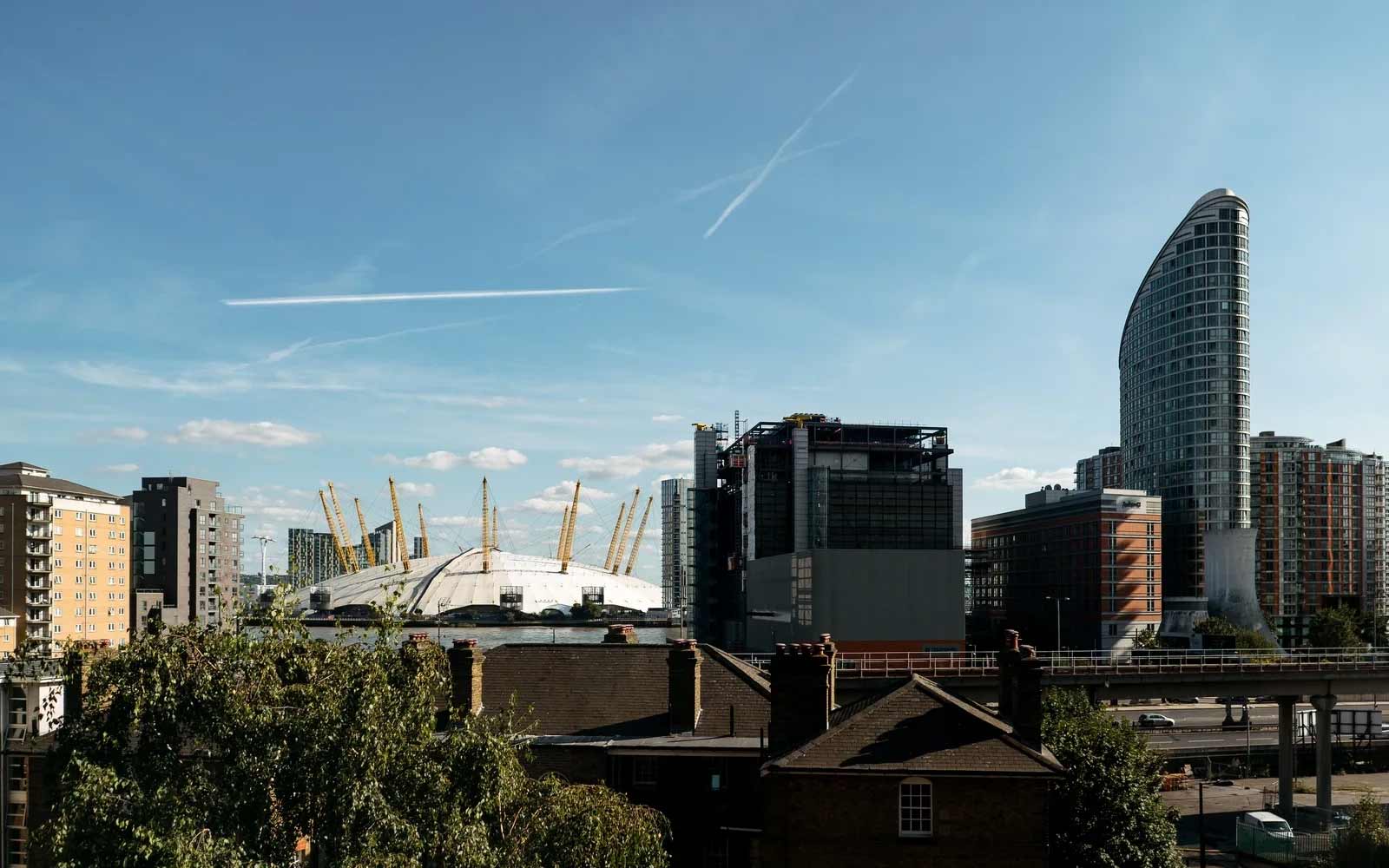 View from YSJ London Campus including the O2 arena.