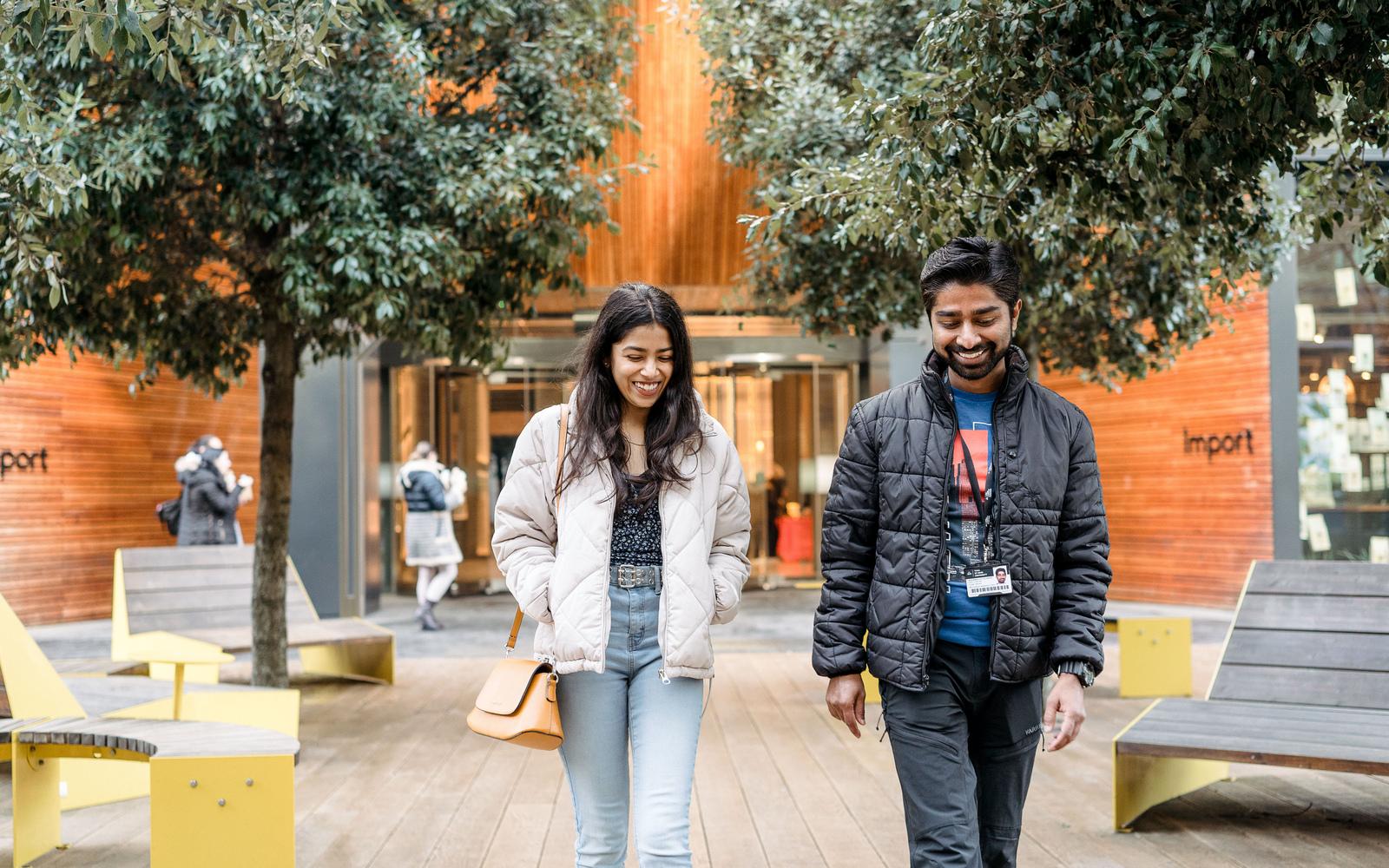 Students walking