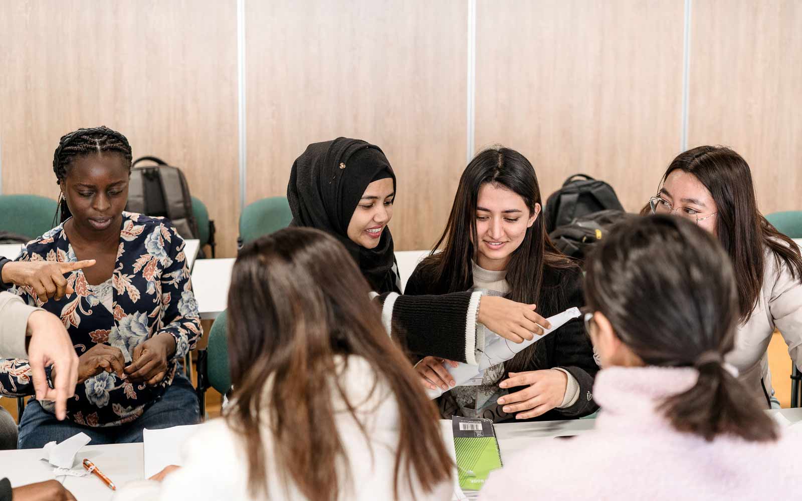 Students working together in classroom