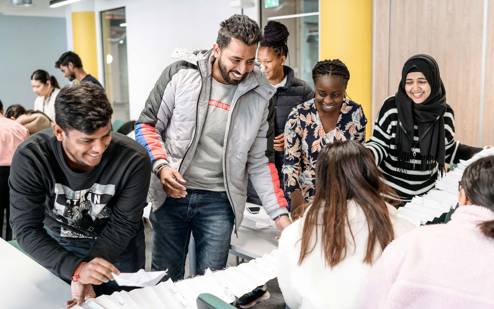 Students taking part in a teaching session on London campus