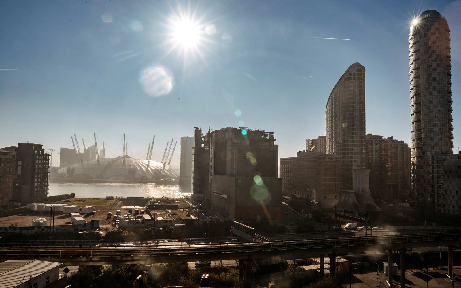 View of London in sunshine from London Campus window
