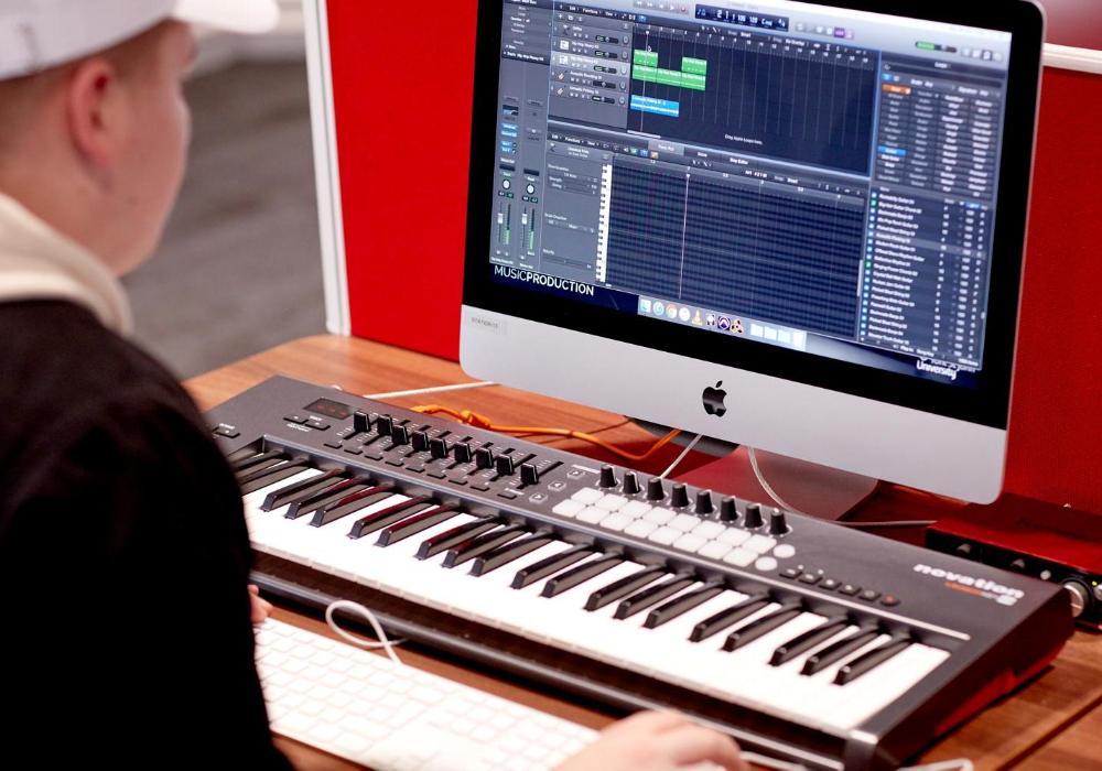 Using music production software