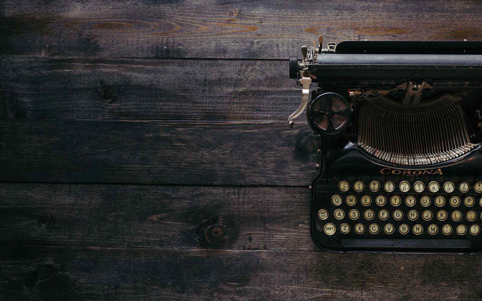 Close-up of a typewriter.