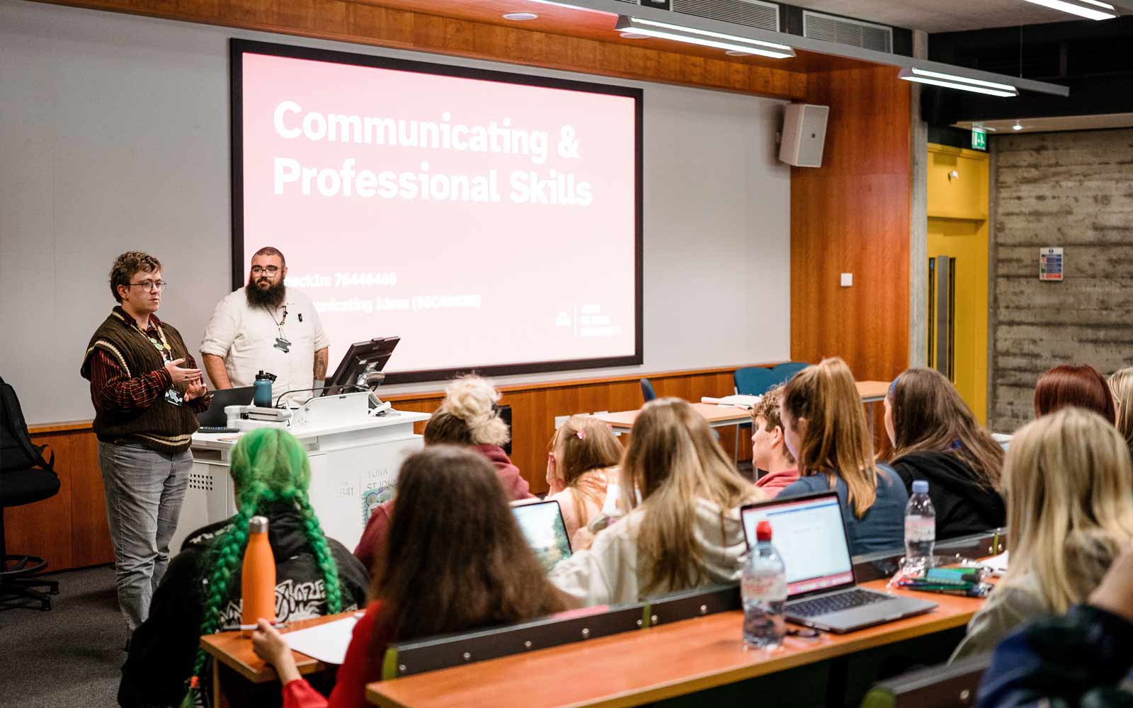 Students and staff in a sociology class.