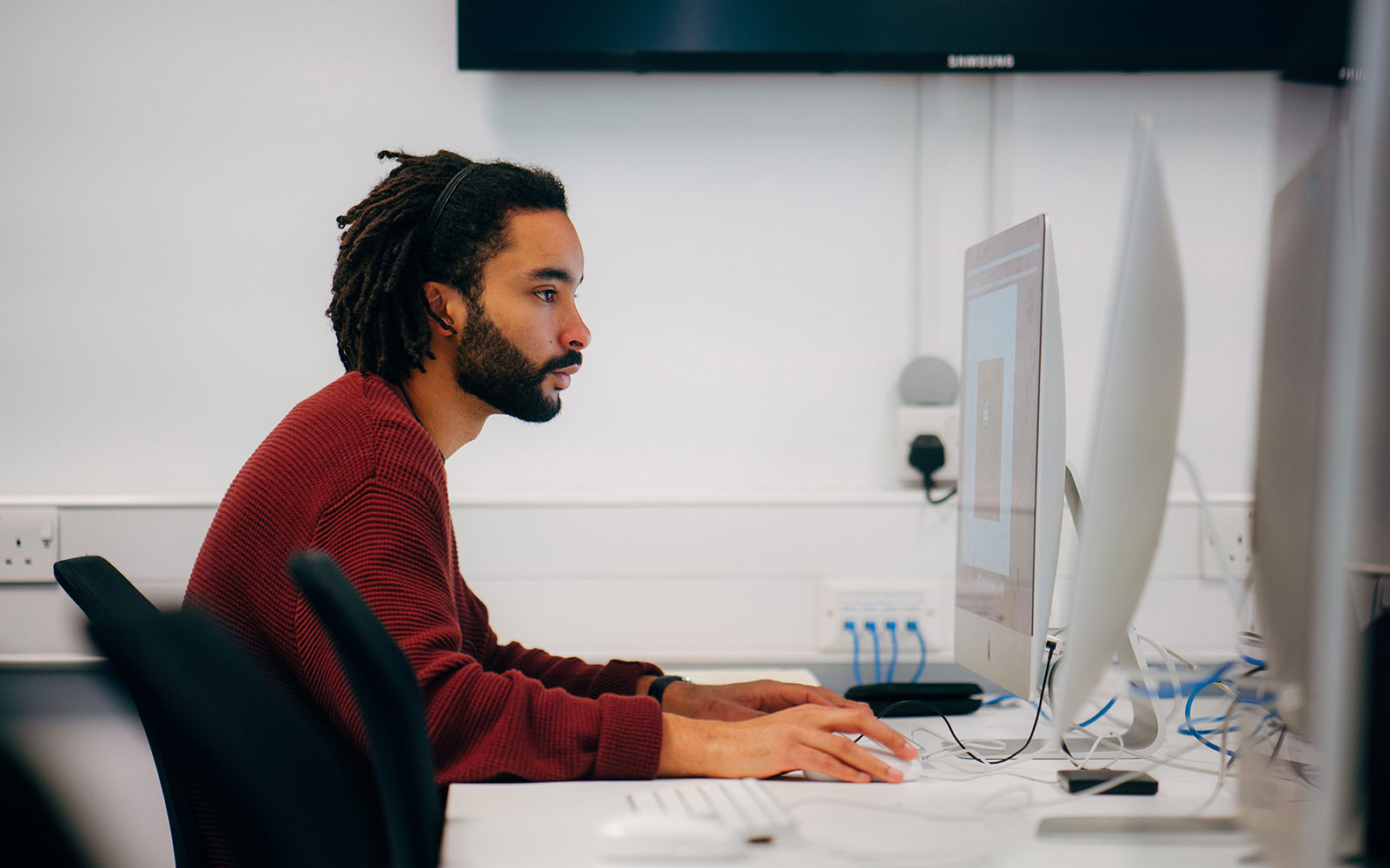 Student working on mac
