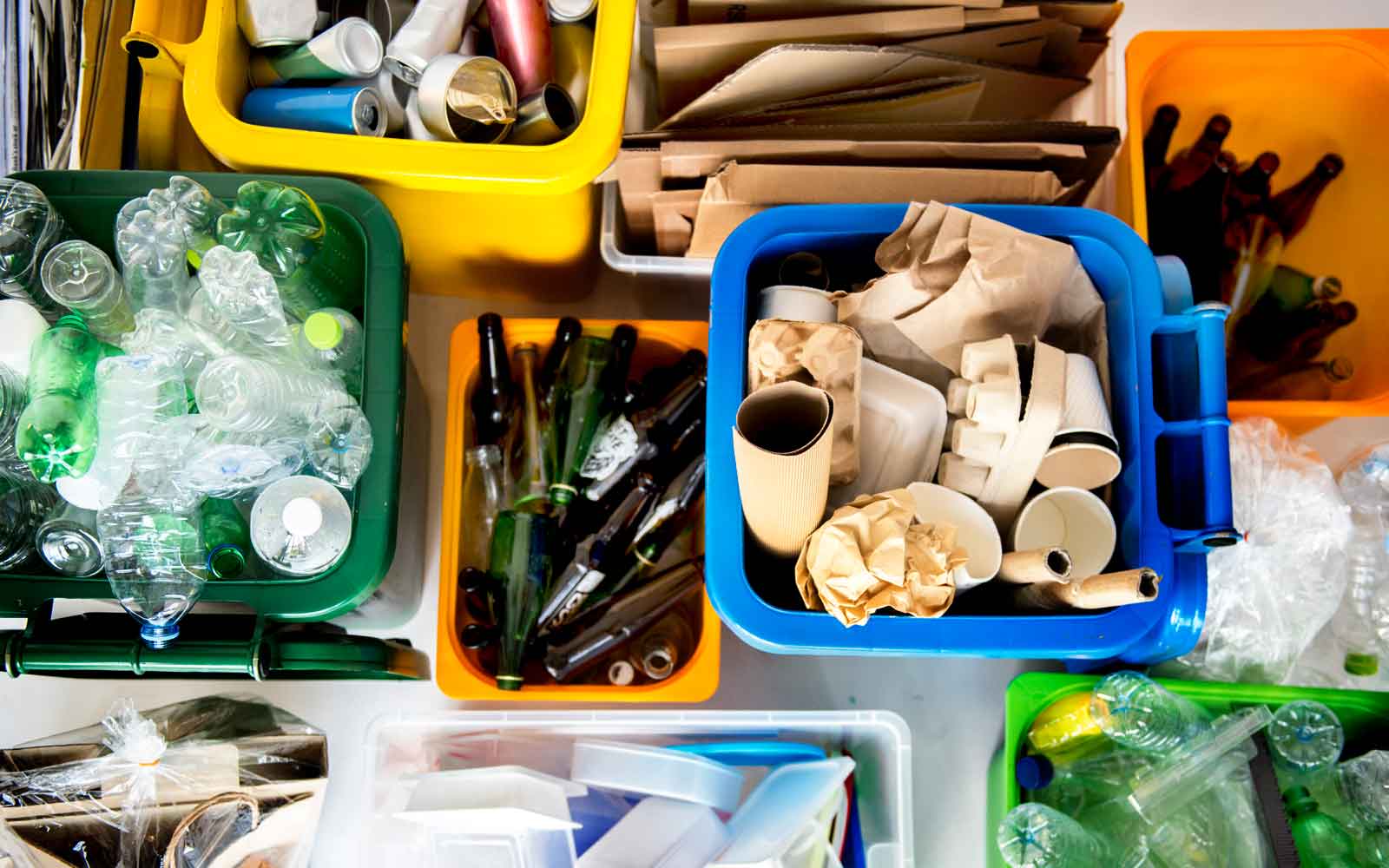 Rubbish organised for recycling