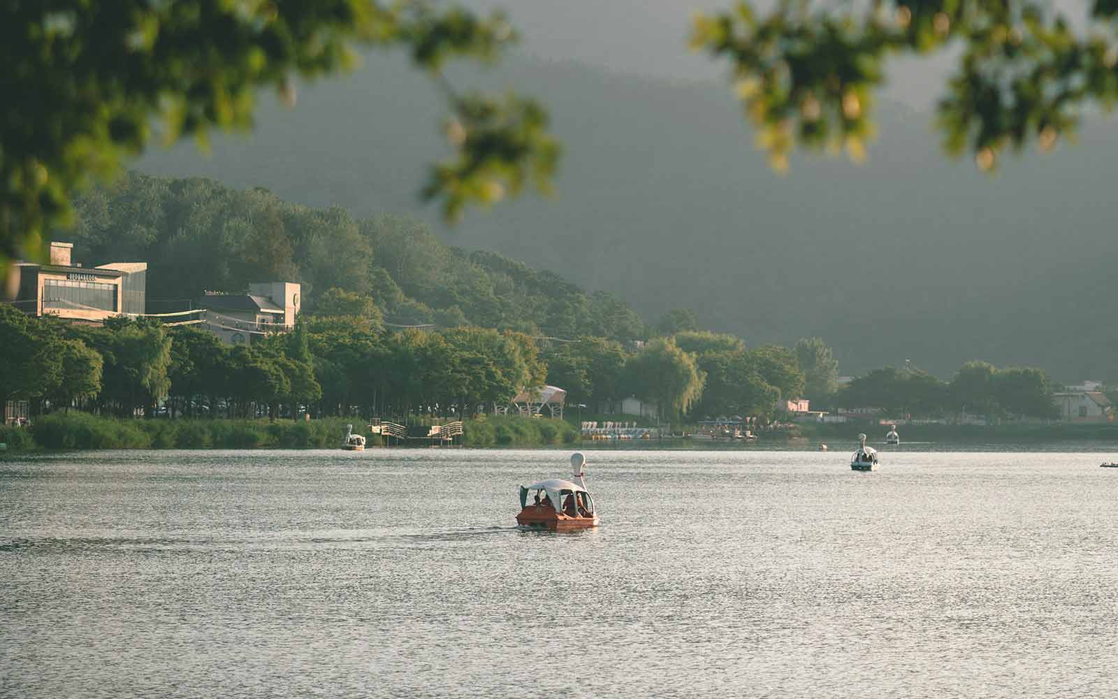 Boat on pond in Suseong District, Daegu, South Korea. Photo by Ryu Kim on Unsplash.