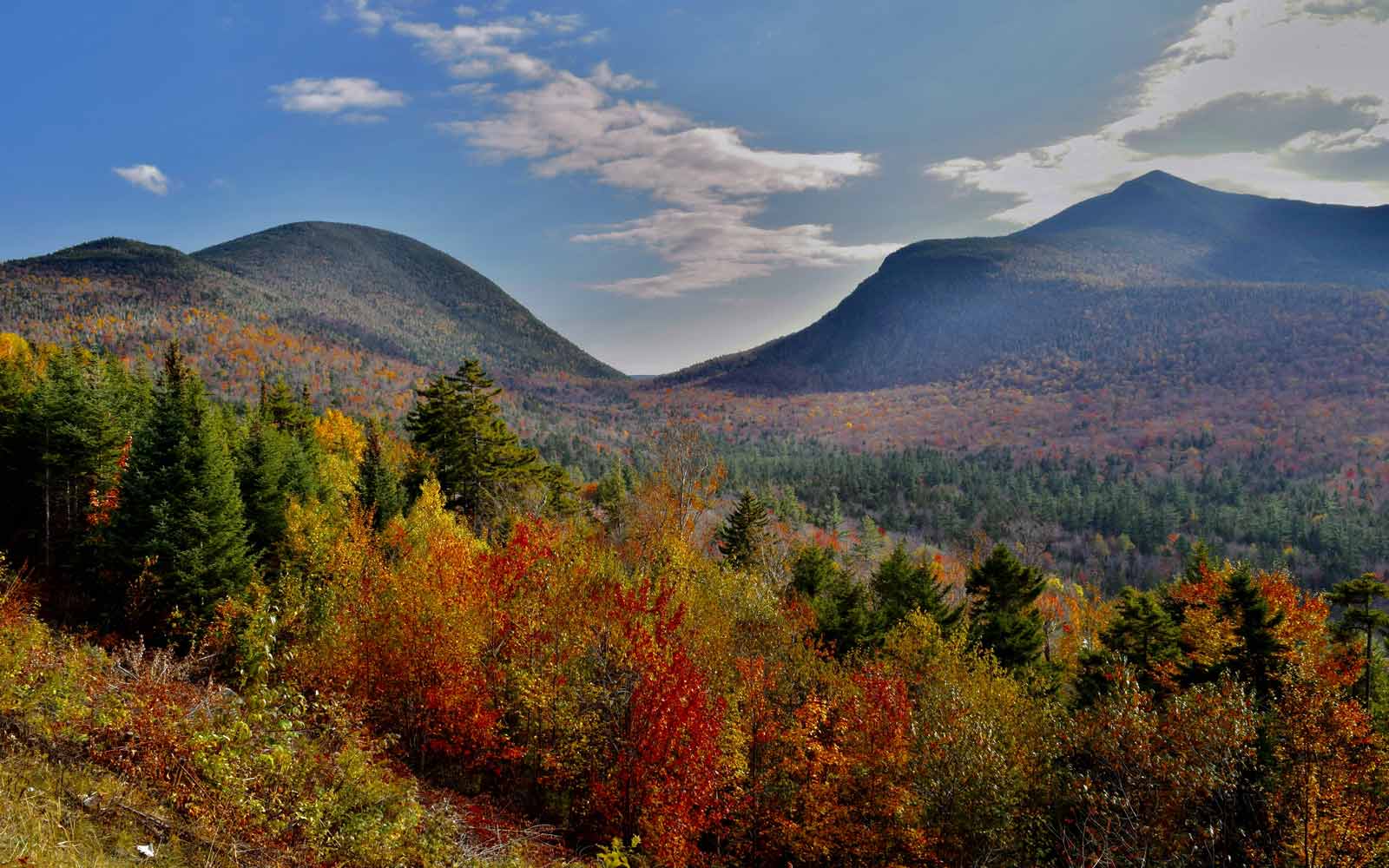 Autumnal foliage over hills in New Hampshire. Photo by Praswin Prakashan on Unsplash.
