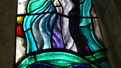 Stained glass window in the Chapel