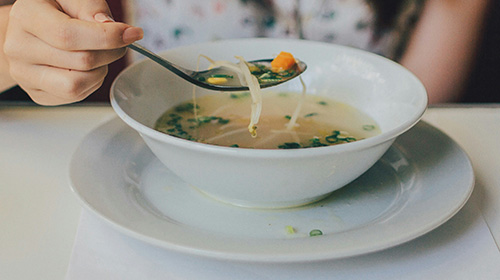 A bowl of soup