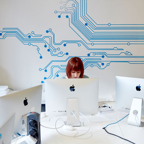 Student working on computer
