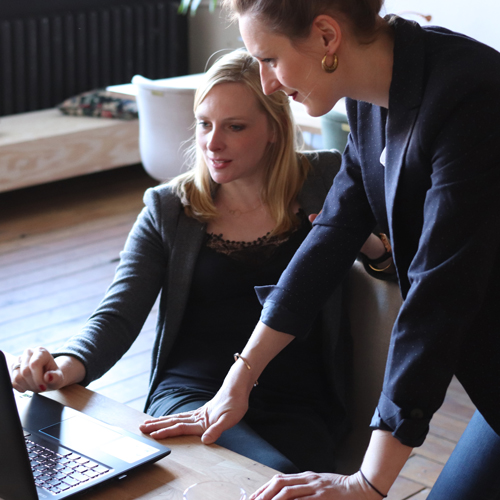Business consultant providing digital help