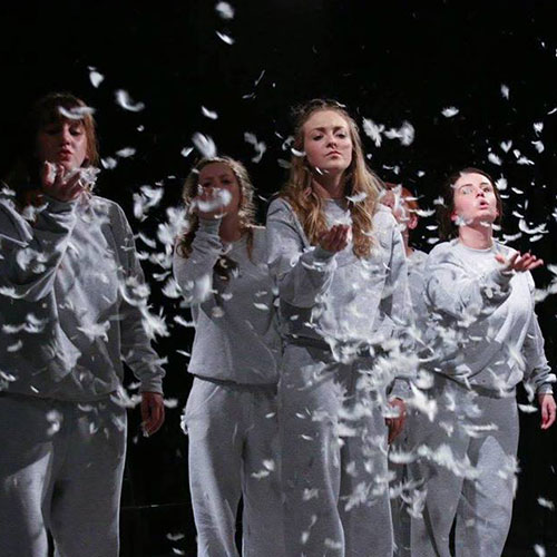 Drama students performing