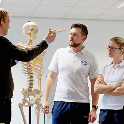 Health sciences students in a class.