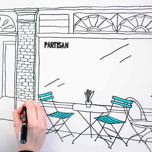 Student drawing illustration