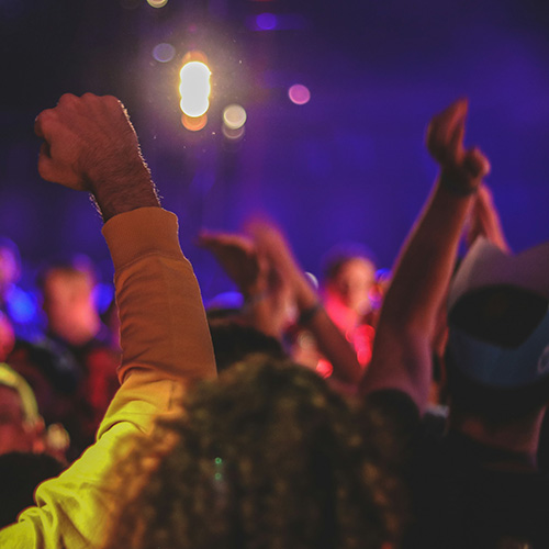 People dancing in night club