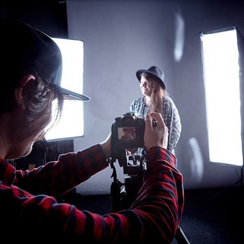 Photographer taking portrait