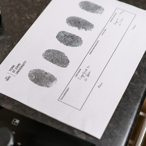 Fingerprints collected from crime scene