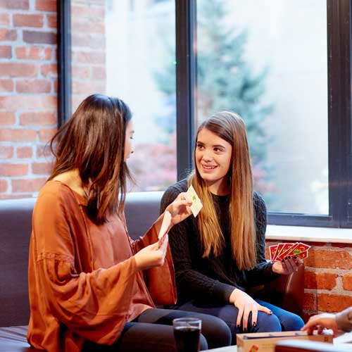 Students relaxing in Students' Union