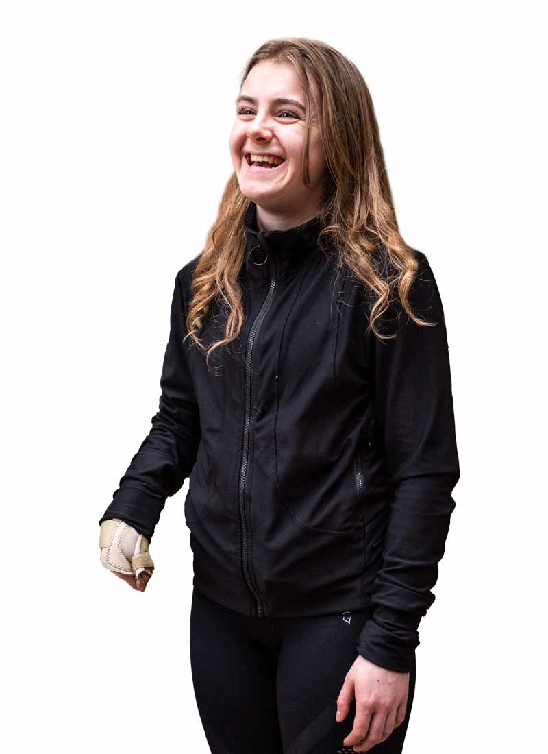 Female student laughing
